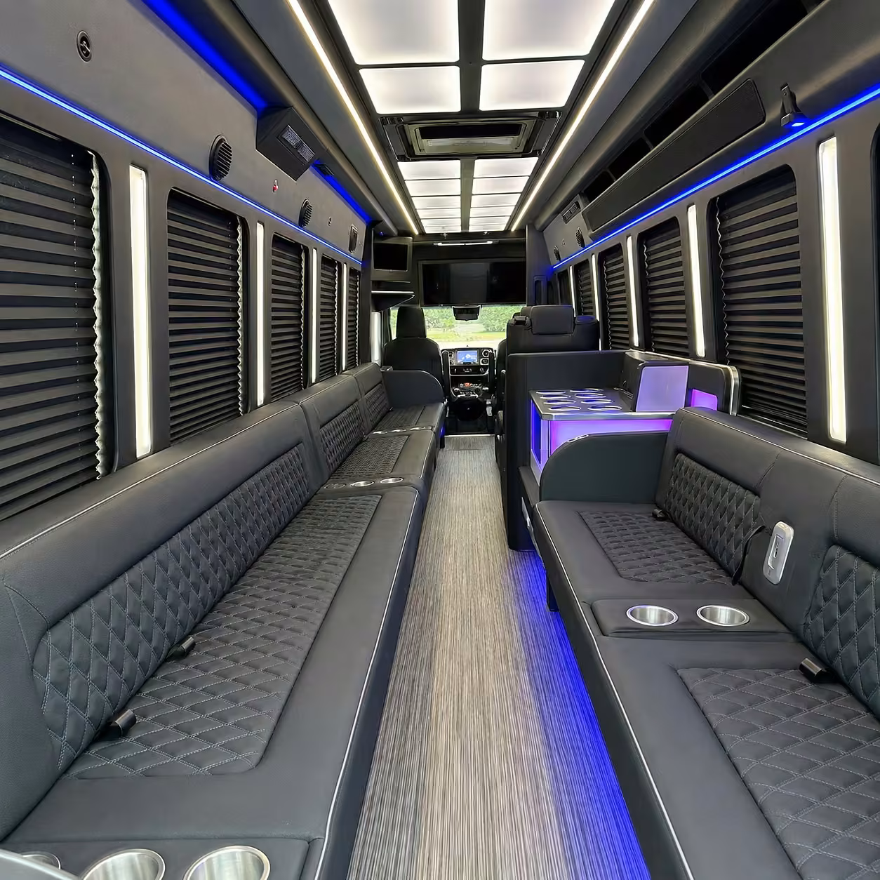 28 passenger party bus interior