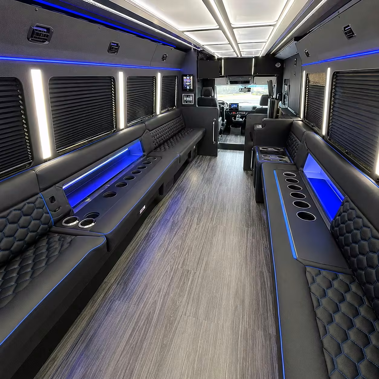 40 passenger party bus inside